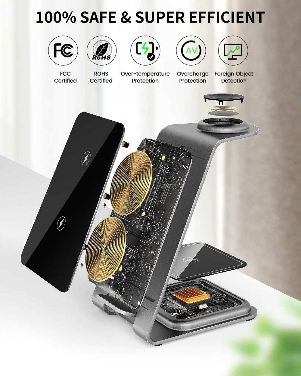 3 in 1 Aluminium Wireless Charger Dock for Iphone - Apple Watch & AirPods - Strapsology