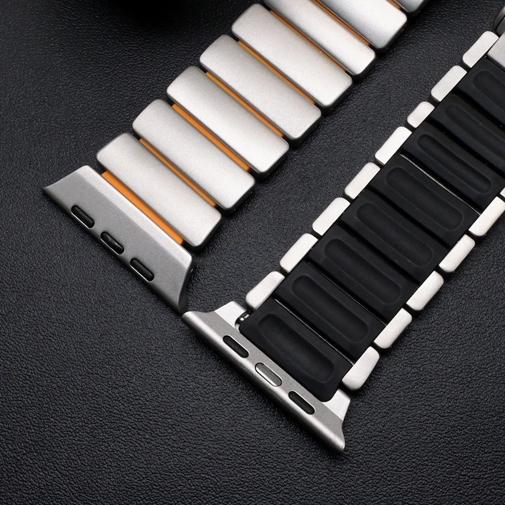 Titanium Silicone Magnetic Strap for Apple Watch