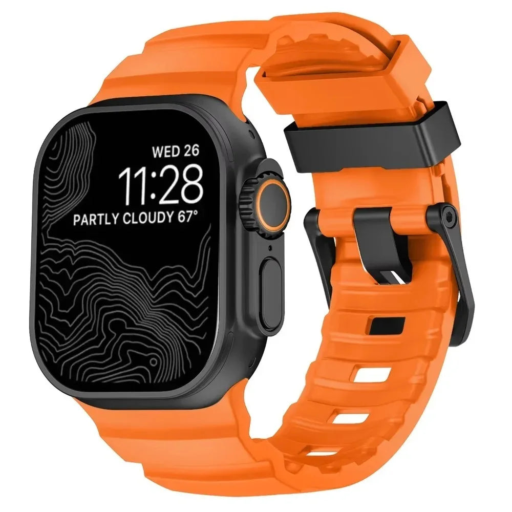Sport Soft Silicone and Titanium Buckle Strap for Apple Watch