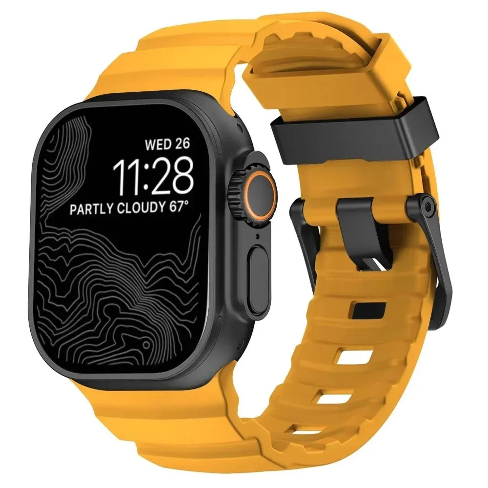 Sport Soft Silicone and Titanium Buckle Strap for Apple Watch