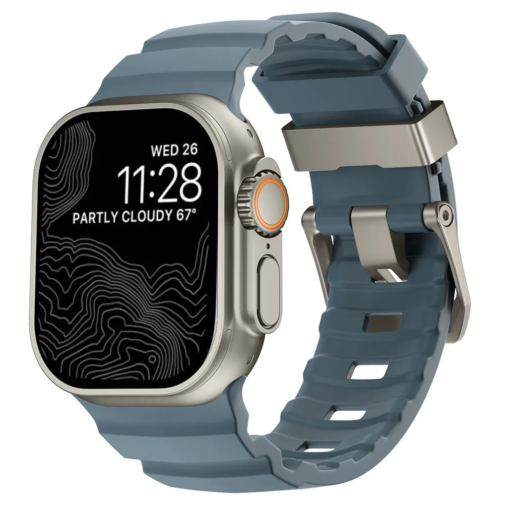 Sport Soft Silicone and Titanium Buckle Strap for Apple Watch