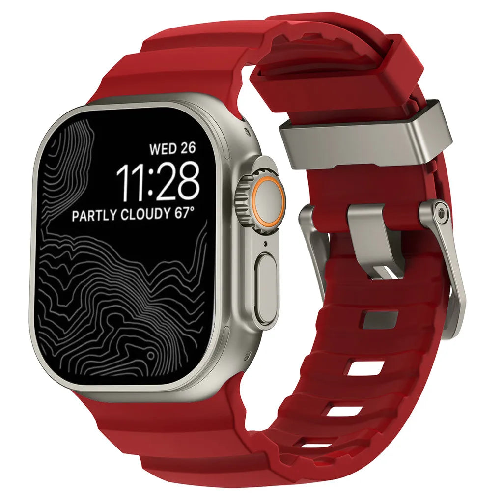 Sport Soft Silicone and Titanium Buckle Strap for Apple Watch