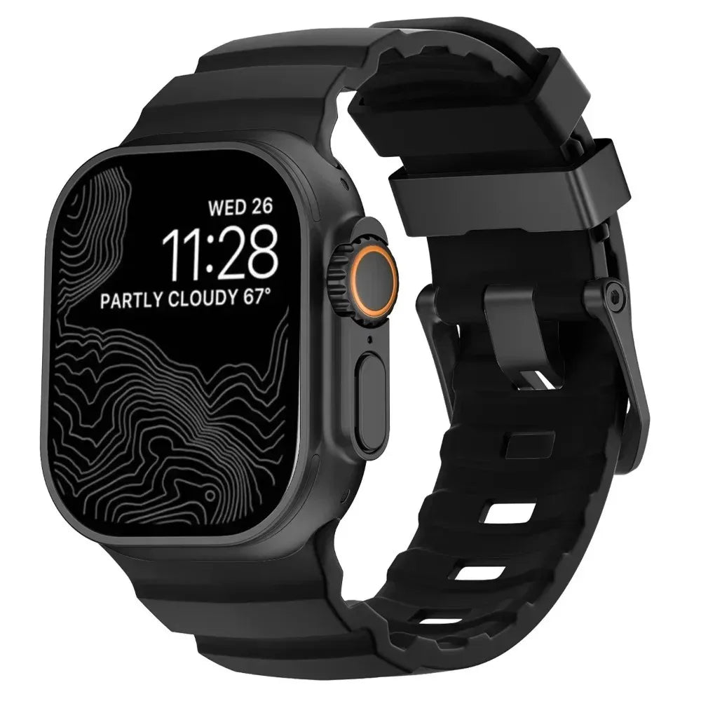 Sport Soft Silicone and Titanium Buckle Strap for Apple Watch