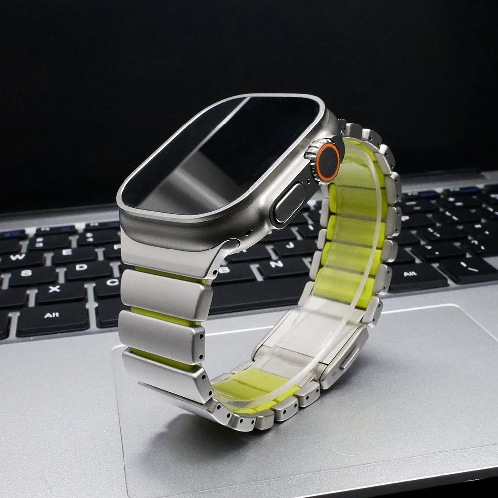 Titanium Silicone Magnetic Strap for Apple Watch