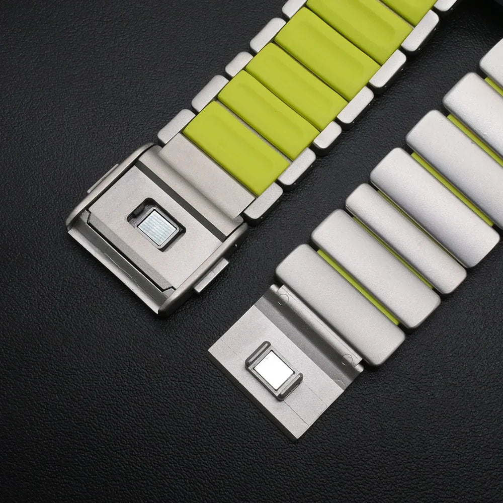 Titanium Silicone Magnetic Strap for Apple Watch - Strapsology