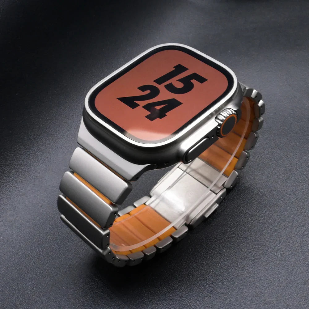 Titanium Silicone Magnetic Strap for Apple Watch - Strapsology