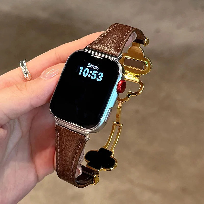 Clover Magnetic Leather Strap for Apple Watch - Strapsology