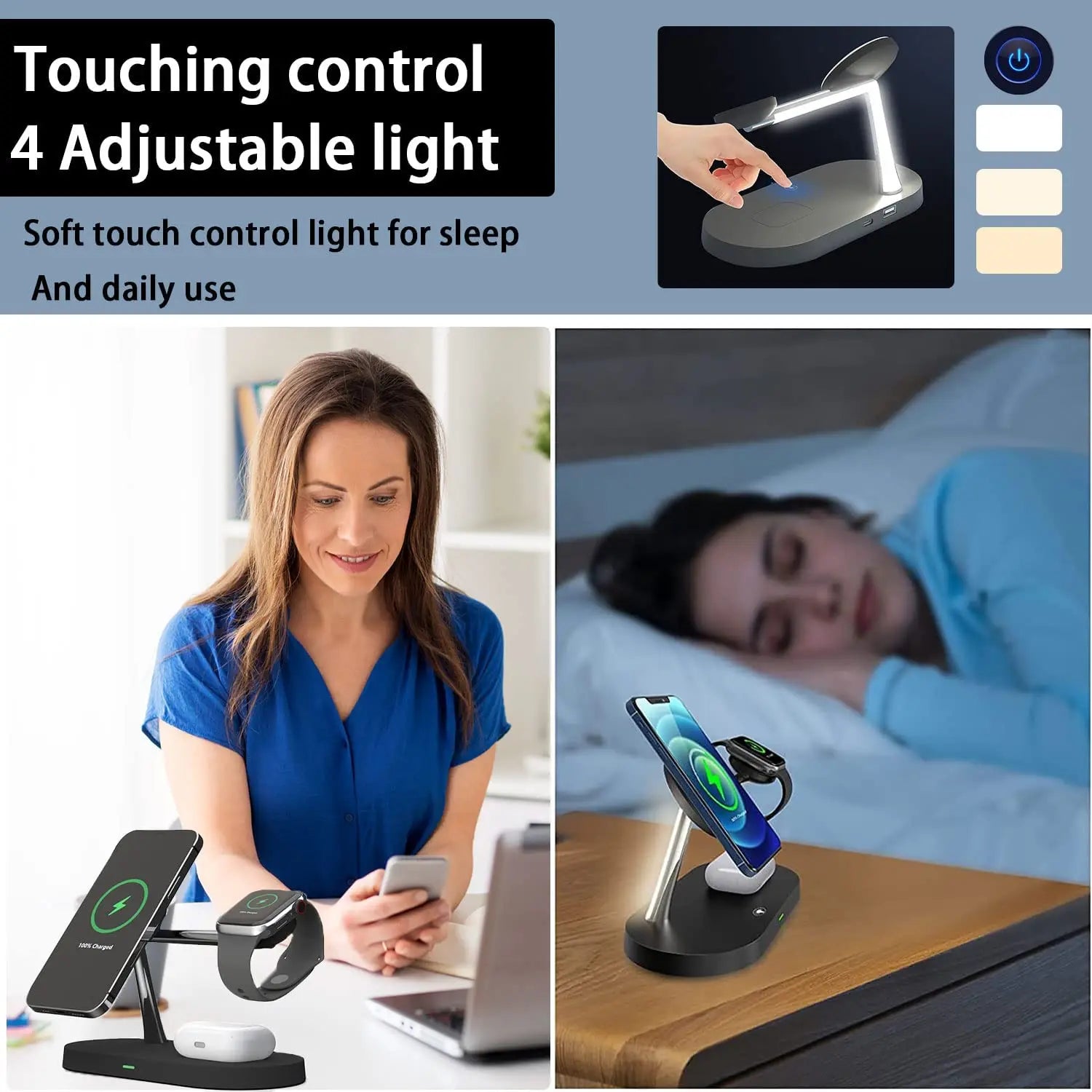 3 in 1 Wireless Magnetic Charger Stand For iPhone and Apple Watch