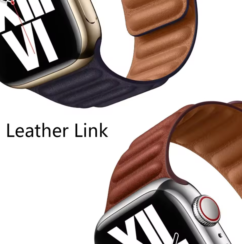Leather Link Magnetic Strap for Apple Watch - Strapsology