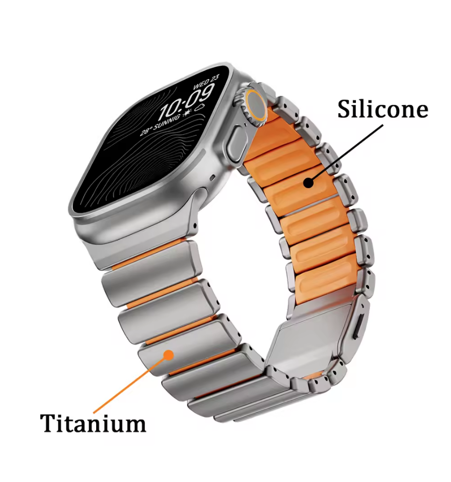 Titanium Silicone Magnetic Strap for Apple Watch - Strapsology