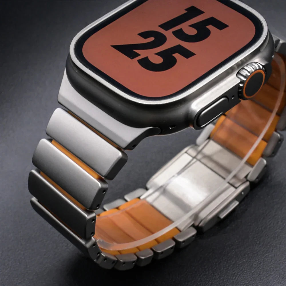 Titanium Silicone Magnetic Strap for Apple Watch - Strapsology