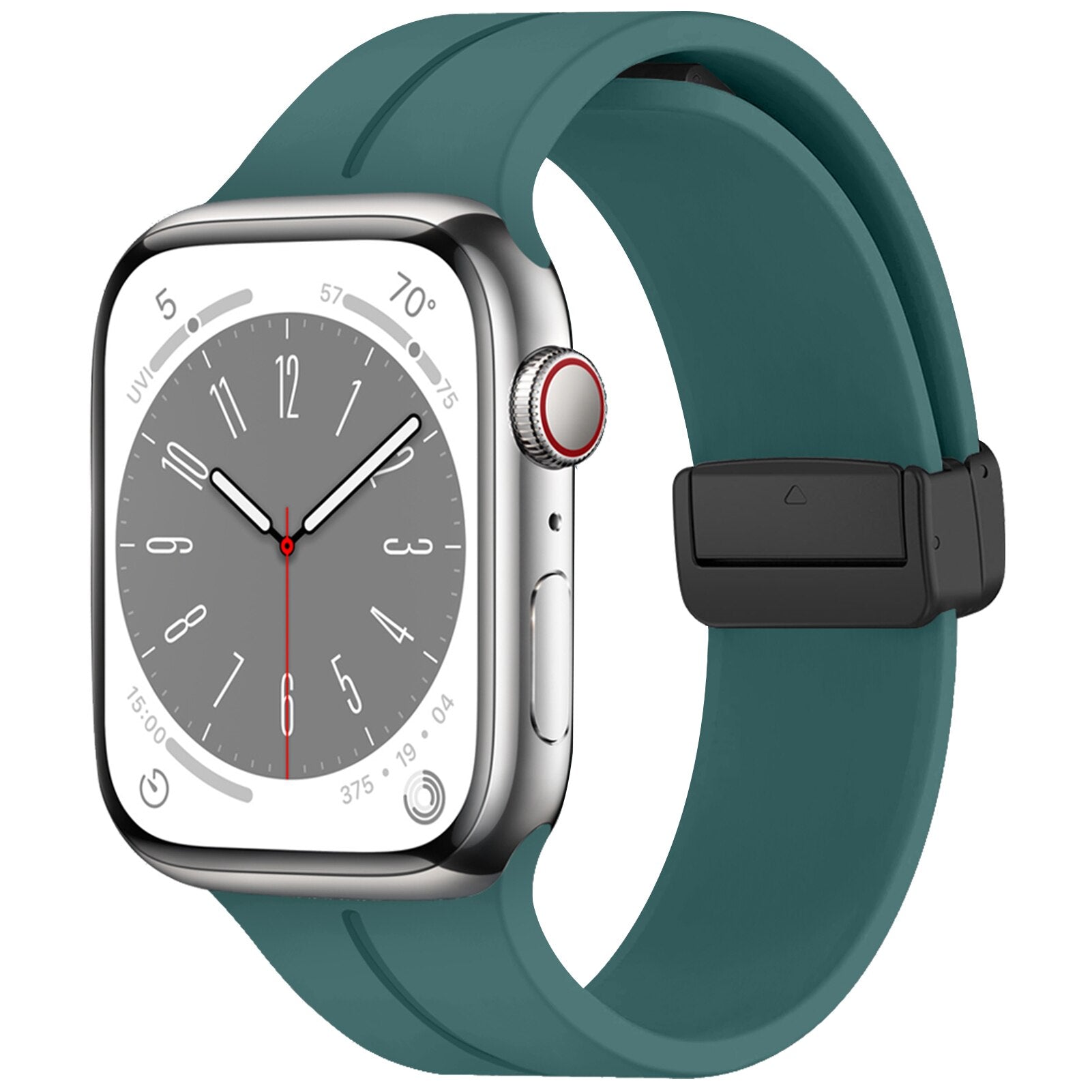 Magnesi Folding Magnetic Buckle Silicone Sport Strap For Apple Watch - Strapsology