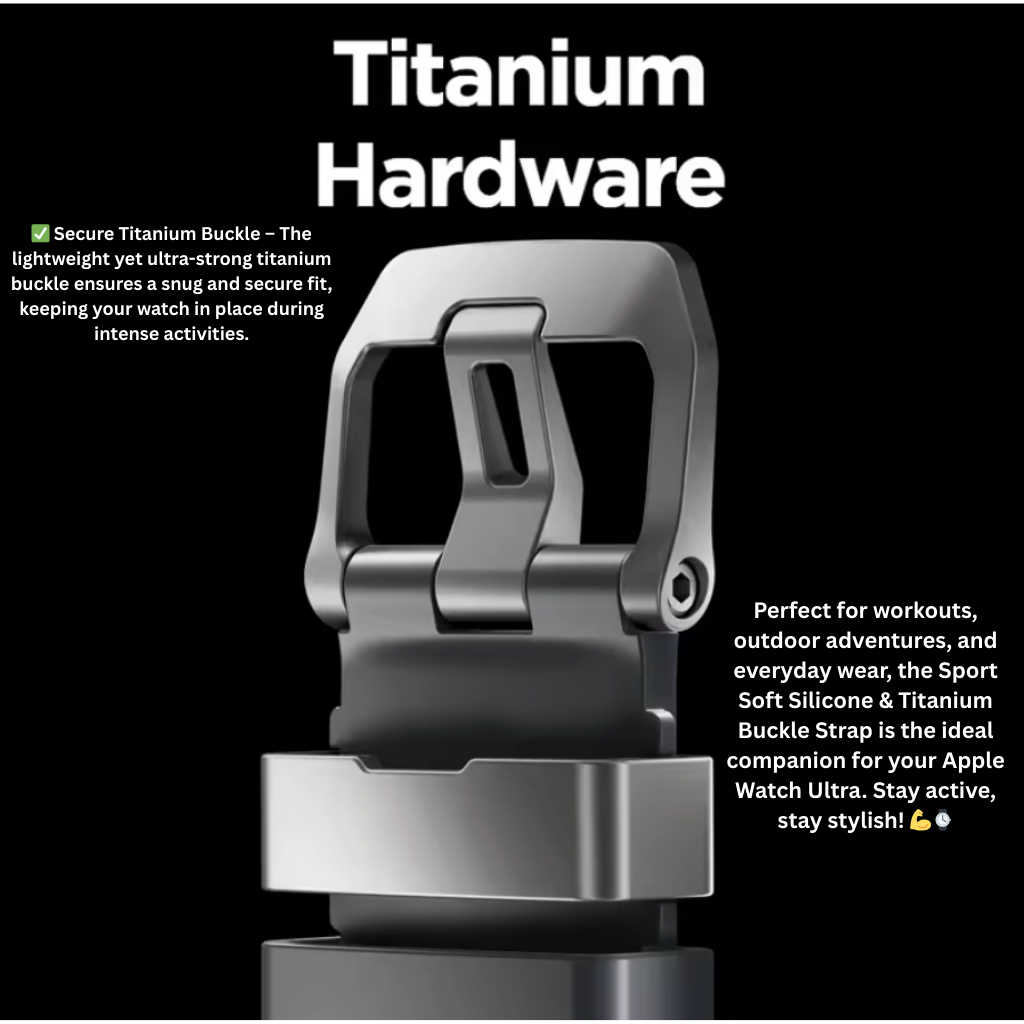 Sport Soft Silicone and Titanium Buckle Strap for Apple Watch