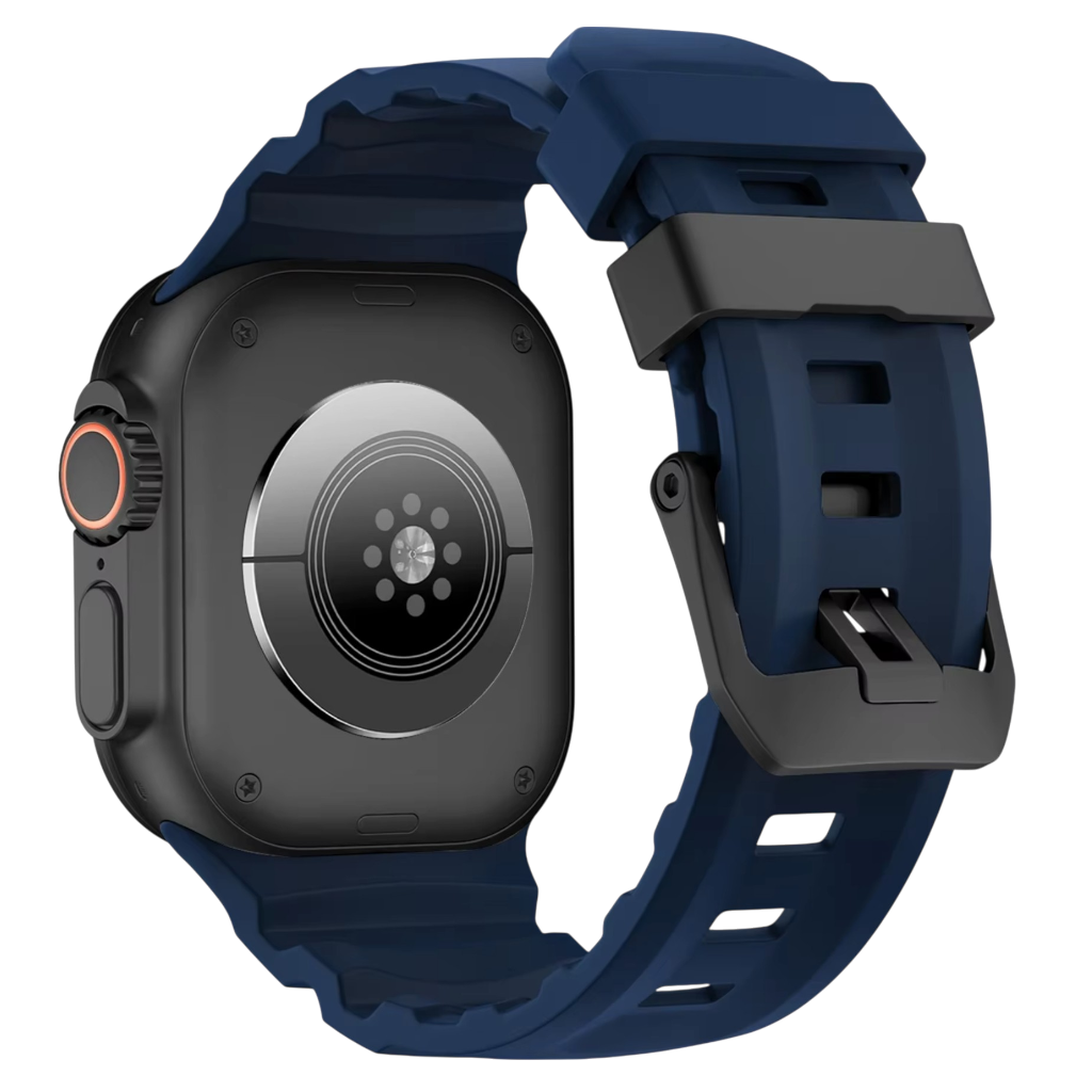 Sport Soft Silicone and Titanium Buckle Strap for Apple Watch - Strapsology