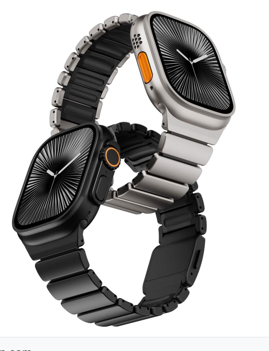 Titanium Silicone Magnetic Strap for Apple Watch - Strapsology