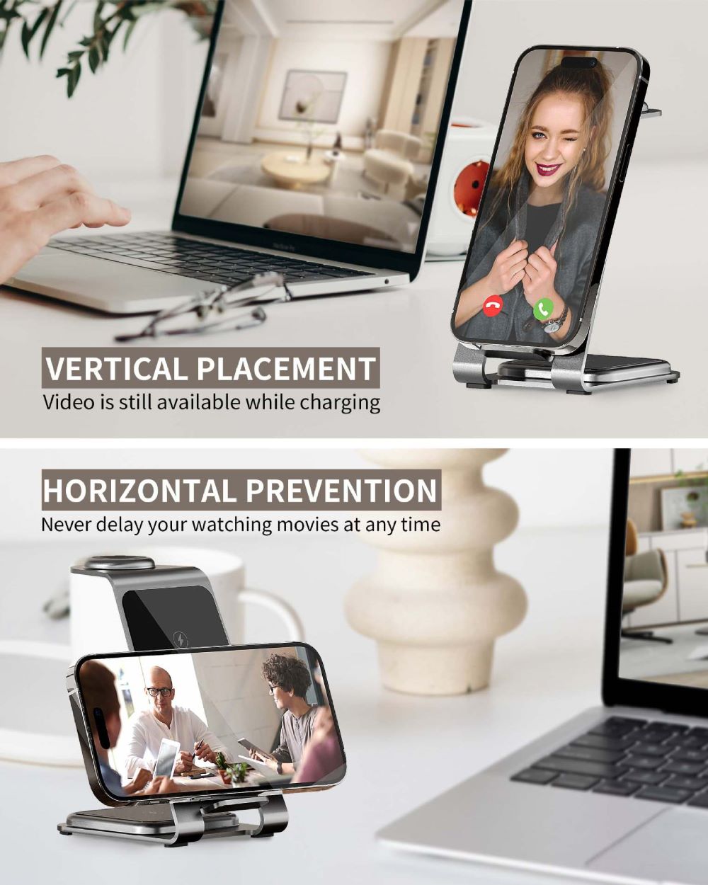 3 in 1 Aluminium Wireless Charger Dock for Iphone - Apple Watch & AirPods - Strapsology