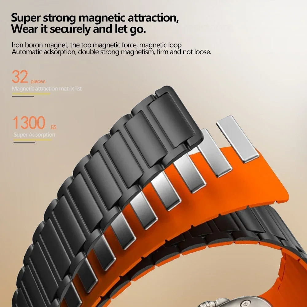Silicone Magnetic Link Strap for Apple Watch