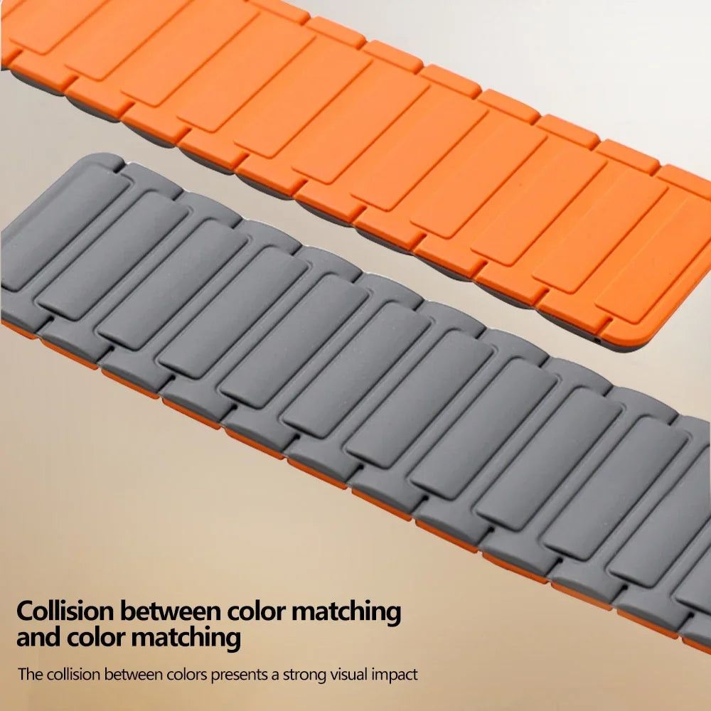 Silicone Magnetic Link Strap for Apple Watch