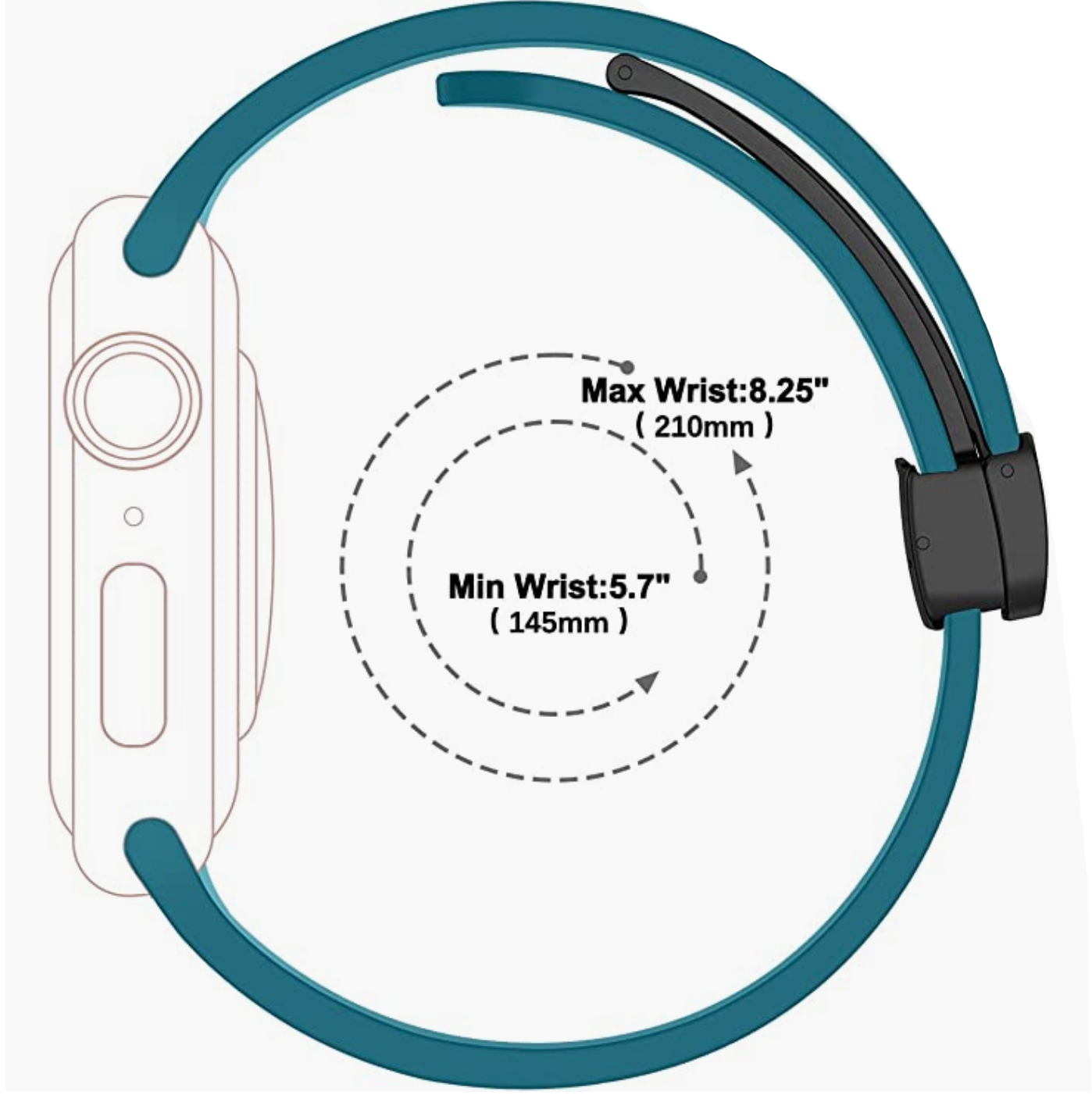 Magnesi Folding Magnetic Buckle Silicone Sport Strap For Apple Watch - Strapsology