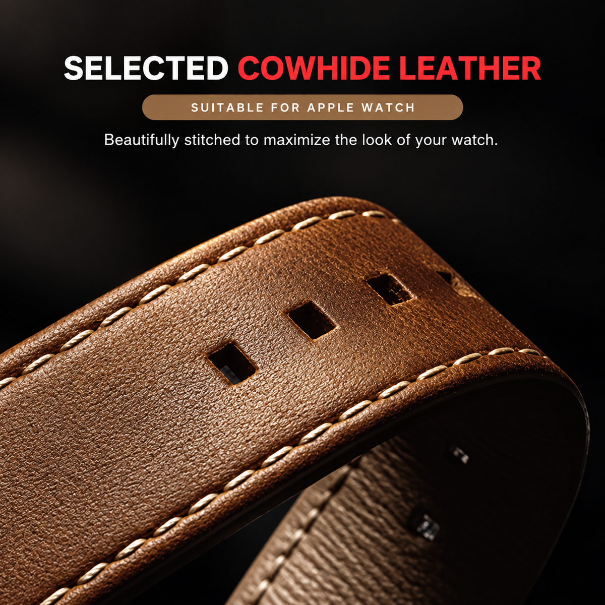 Cowhide Leather Band for Apple Watch
