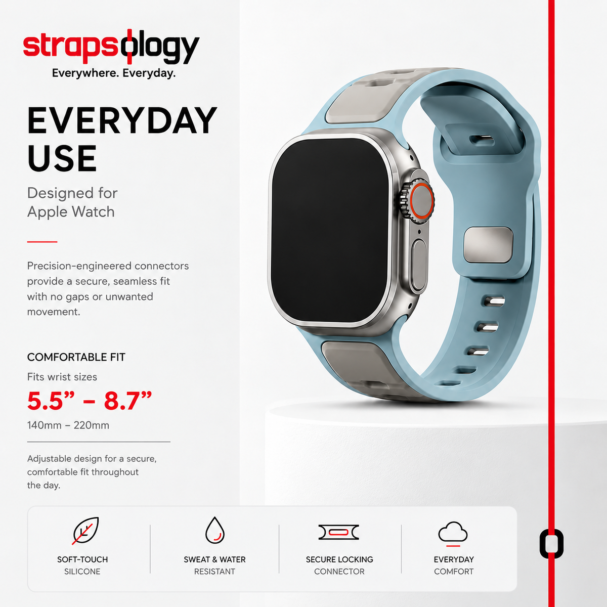 Silicone Sports Strap for Apple Watch