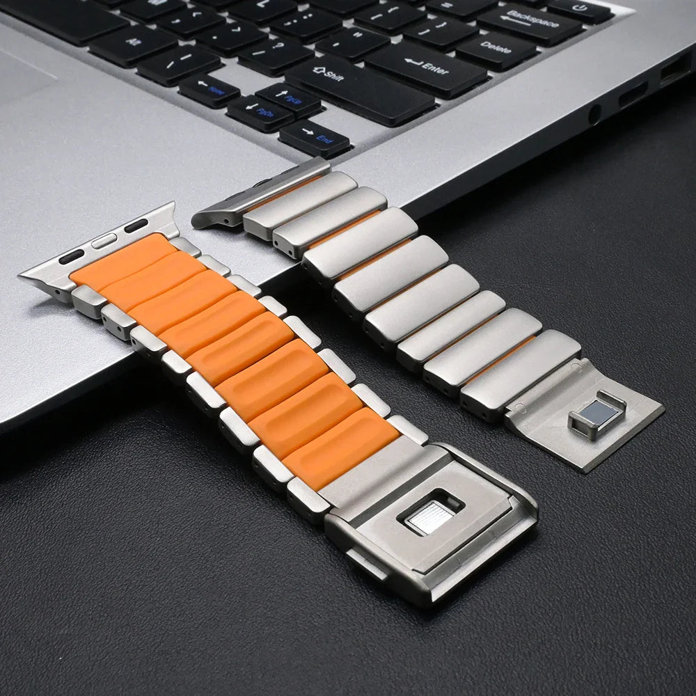 Titanium Silicone Magnetic Strap for Apple Watch