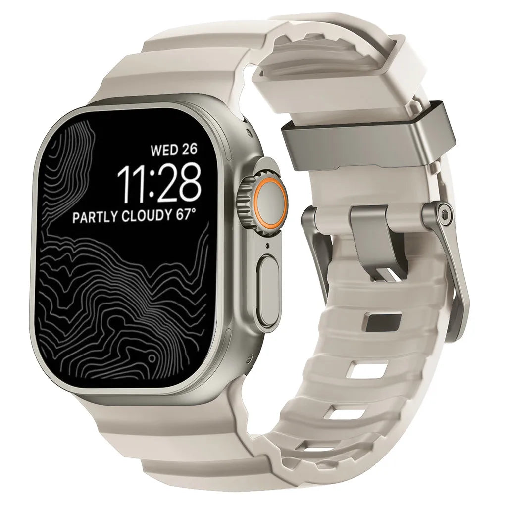 Sport Soft Silicone and Titanium Buckle Strap for Apple Watch