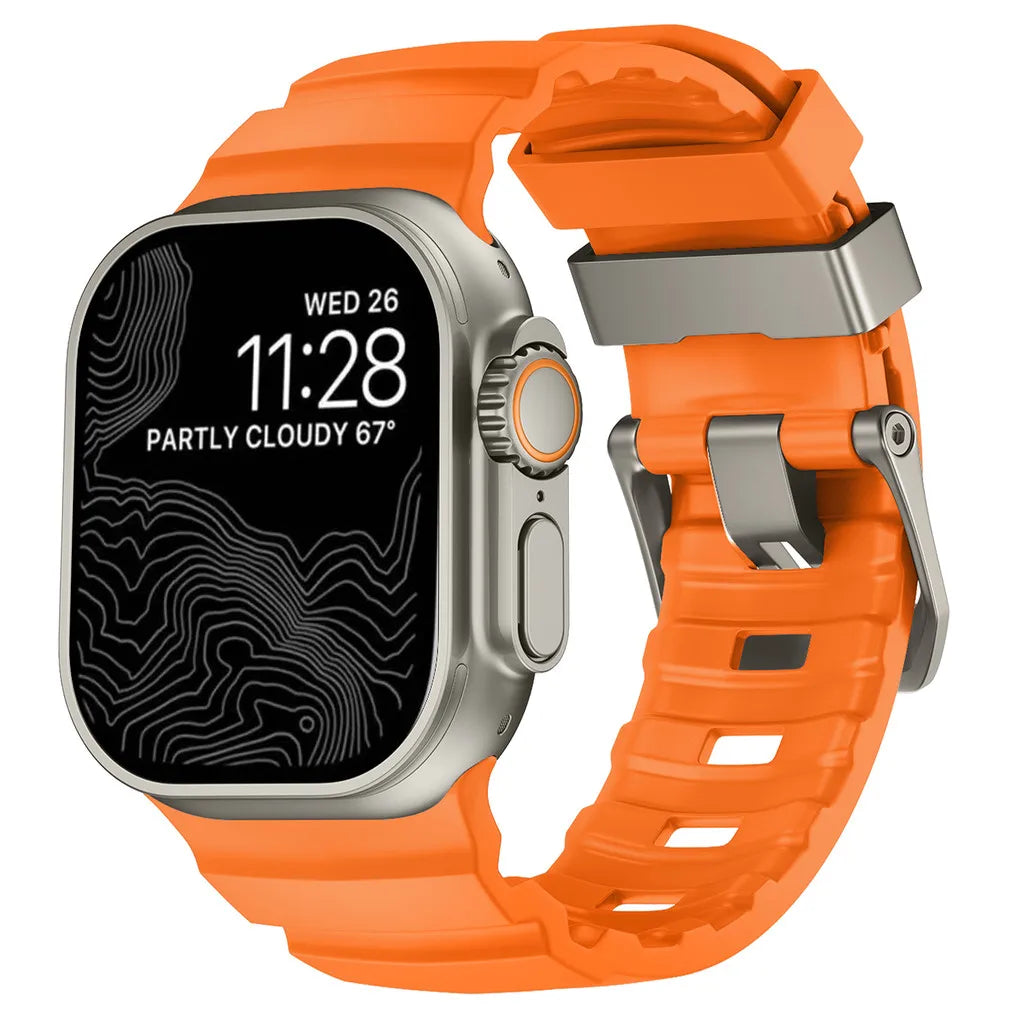 Sport Soft Silicone and Titanium Buckle Strap for Apple Watch