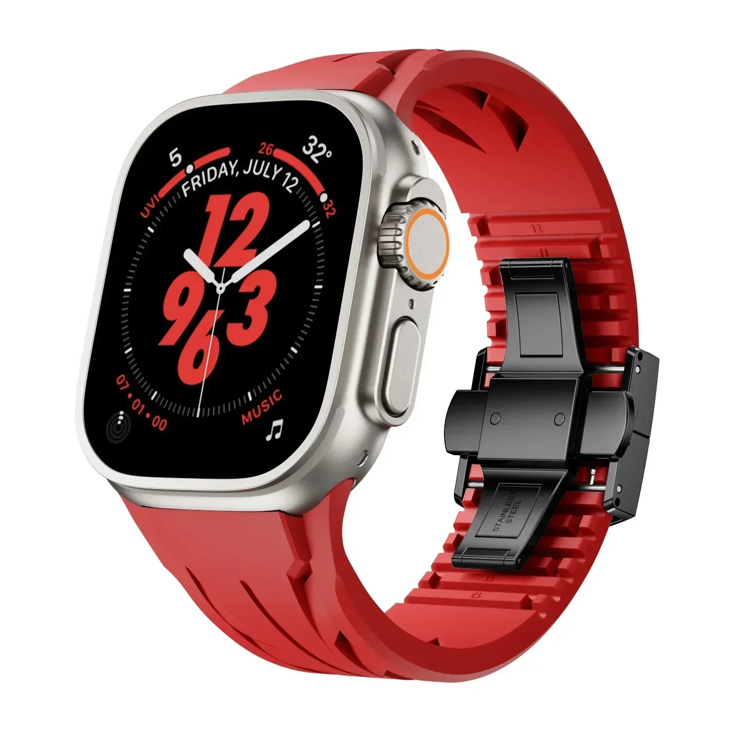 Buy Fluoro Rubber Butterfly Clasp Premium Strap for Apple Watch