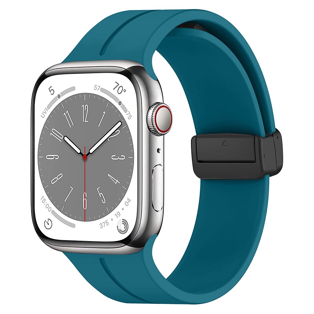 Magnesi Folding Magnetic Buckle Silicone Sport Strap For Apple Watch - Strapsology