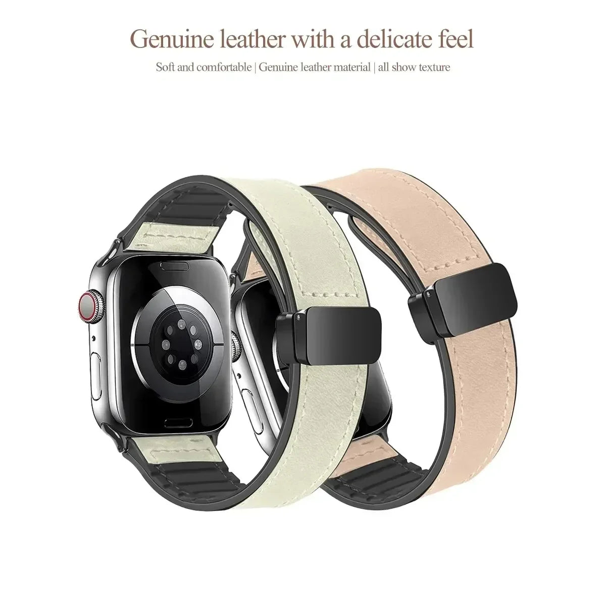 Leather and Silicone Strap For Apple Watch - Strapsology