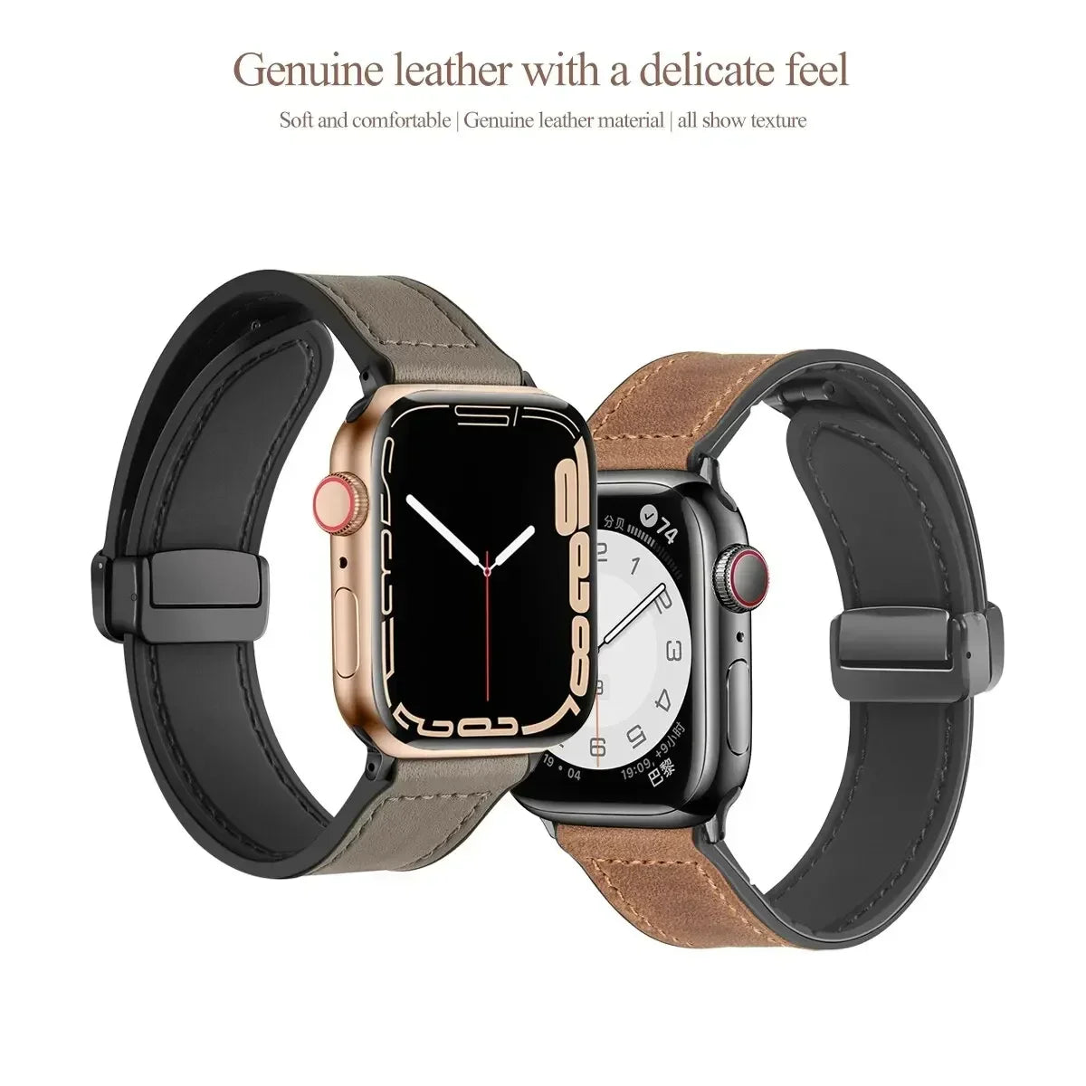 Leather and Silicone Strap For Apple Watch - Strapsology