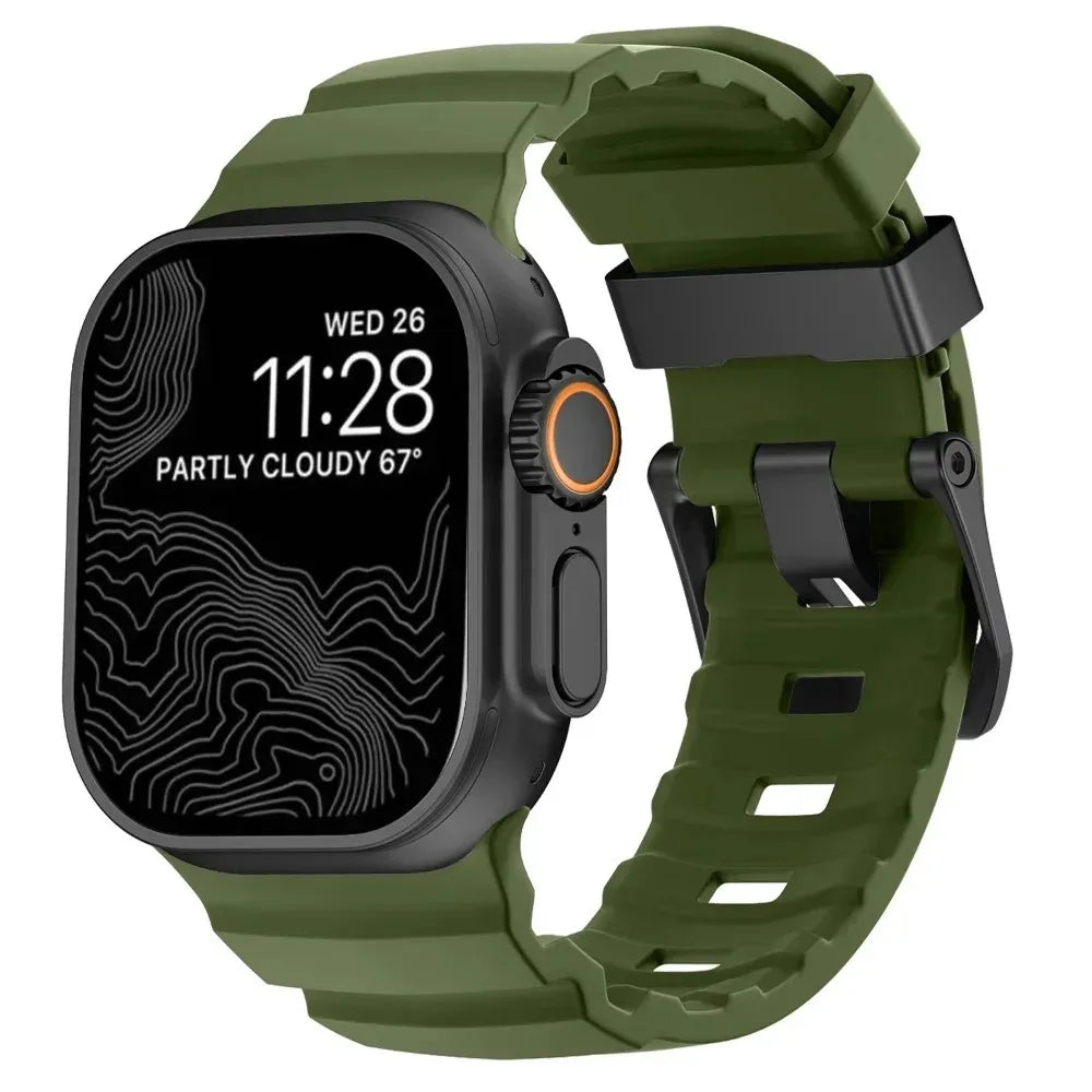Sport Soft Silicone and Titanium Buckle Strap for Apple Watch