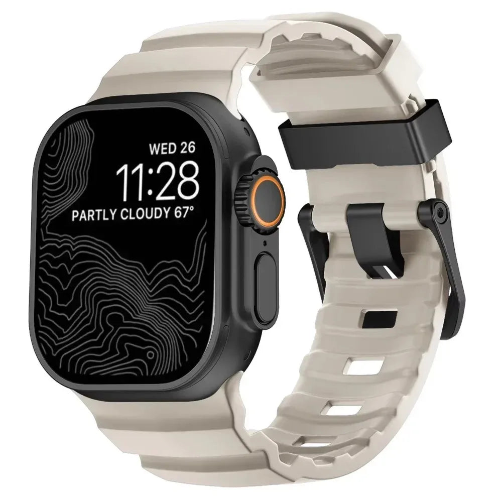 Sport Soft Silicone and Titanium Buckle Strap for Apple Watch
