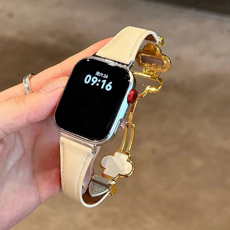 Clover Magnetic Leather Strap for Apple Watch