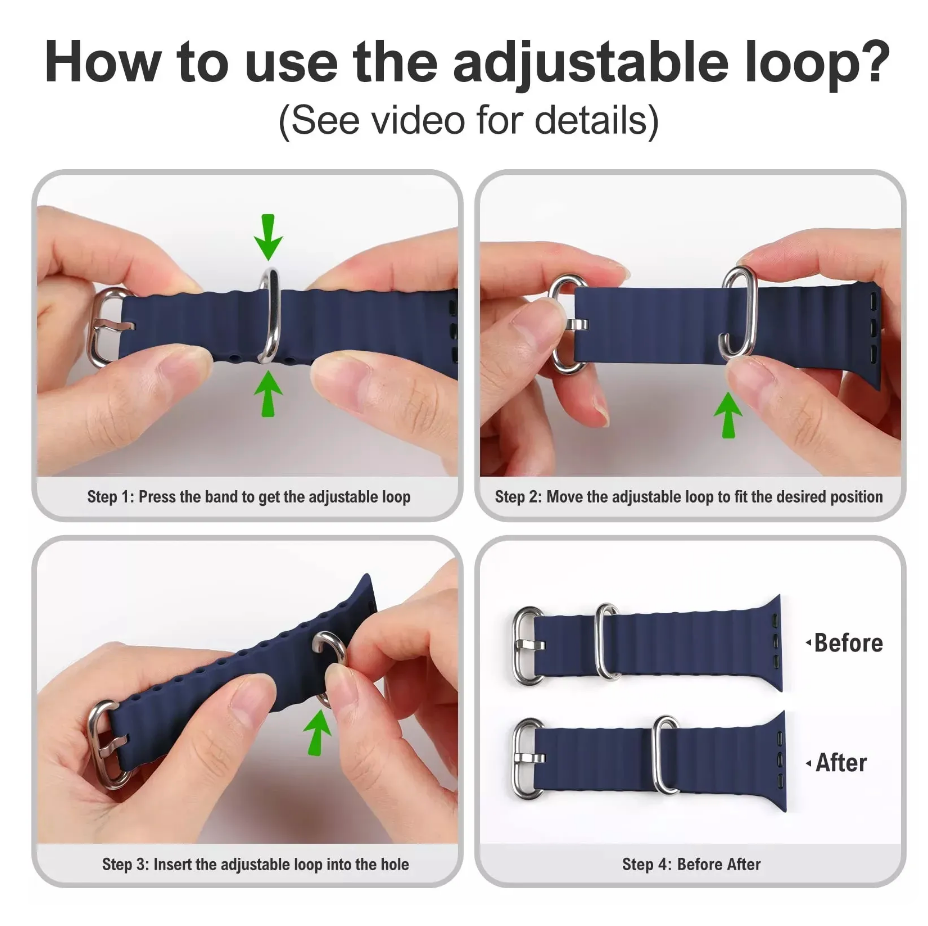 Ocean Silicone Tubular Strap For Apple Watch Ultra - Strapsology