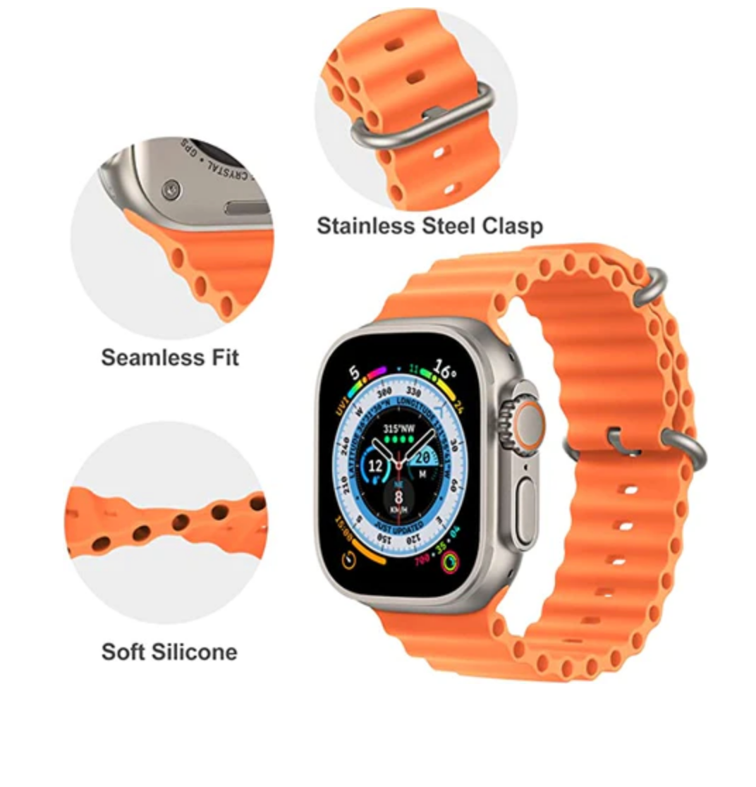 Ocean Silicone Tubular Strap For Apple Watch Ultra - Strapsology