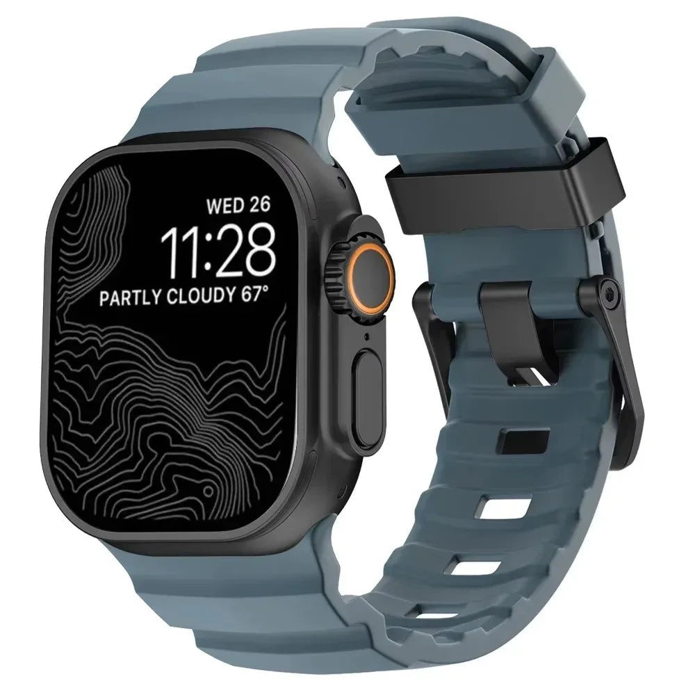 Sport Soft Silicone and Titanium Buckle Strap for Apple Watch