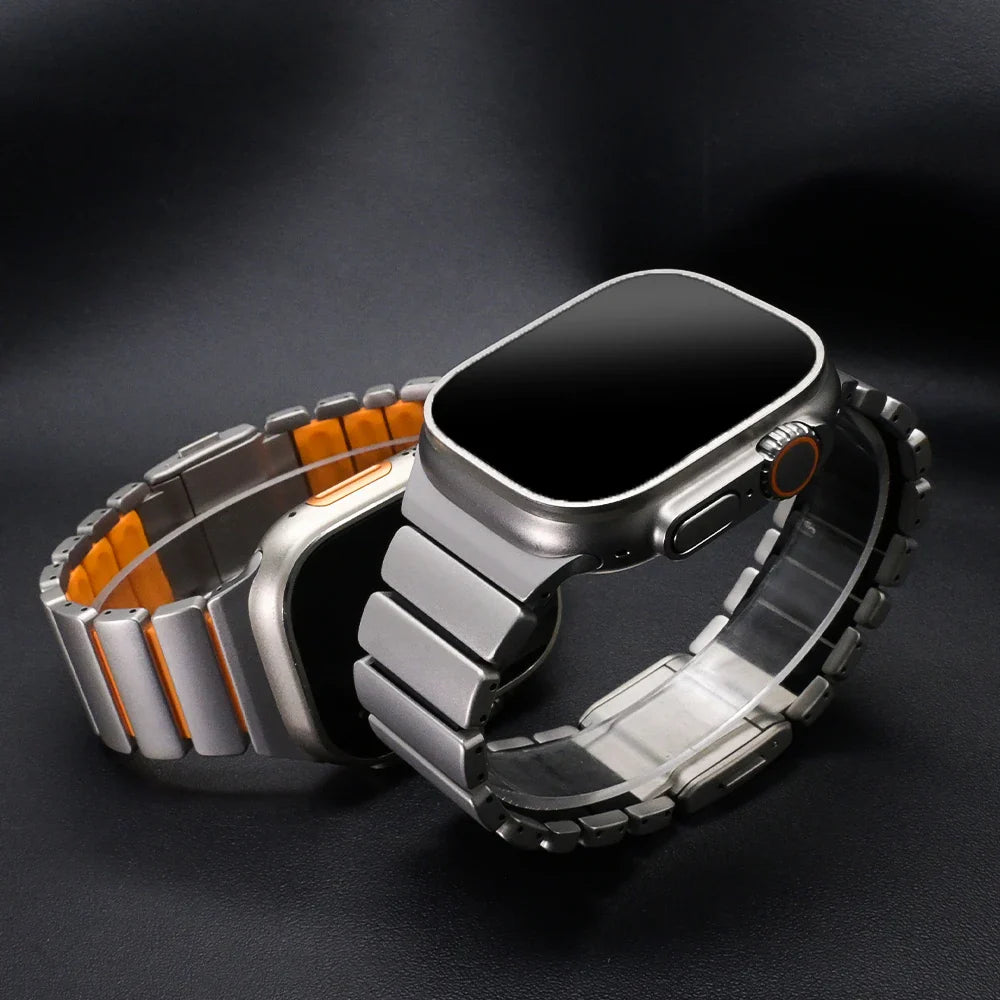 Titanium Silicone Magnetic Strap for Apple Watch